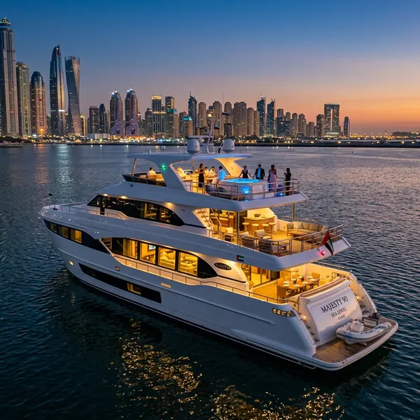 Majesty 90 mega yacht for charter in Dubai